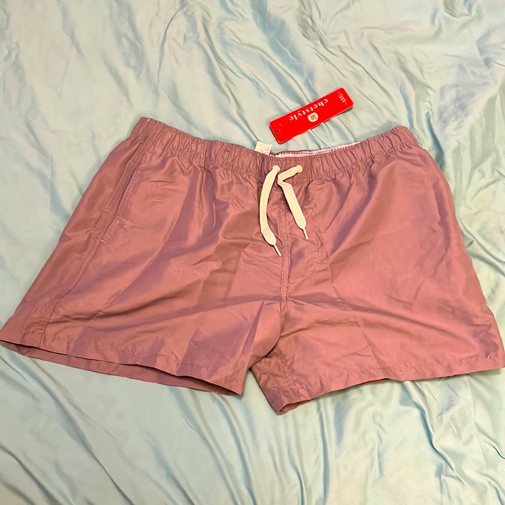 Men's Lilac Swim Board Shorts with Drawstring